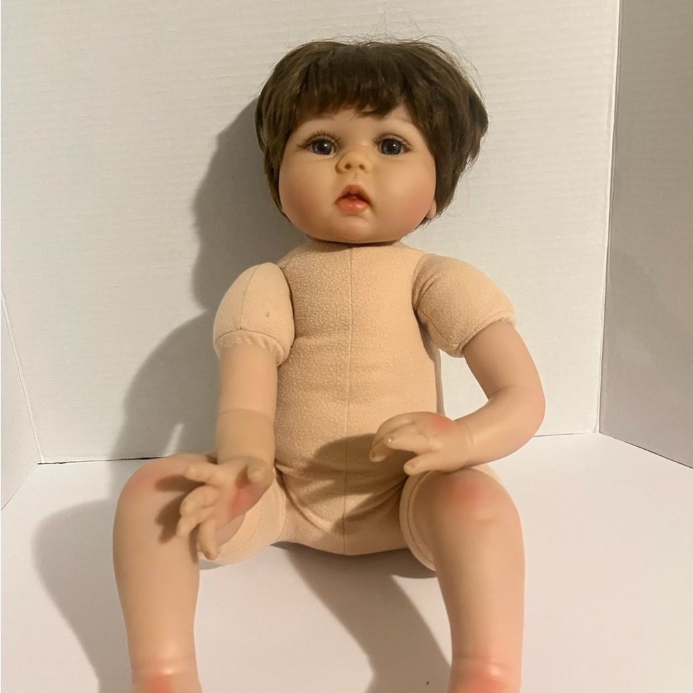 Realistic Baby Doll with Brown Hair
